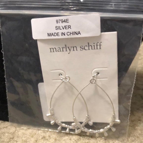 Marlyn Schiff Jewelry - Marlyn Schiff Silver Modern Hoop Earrings